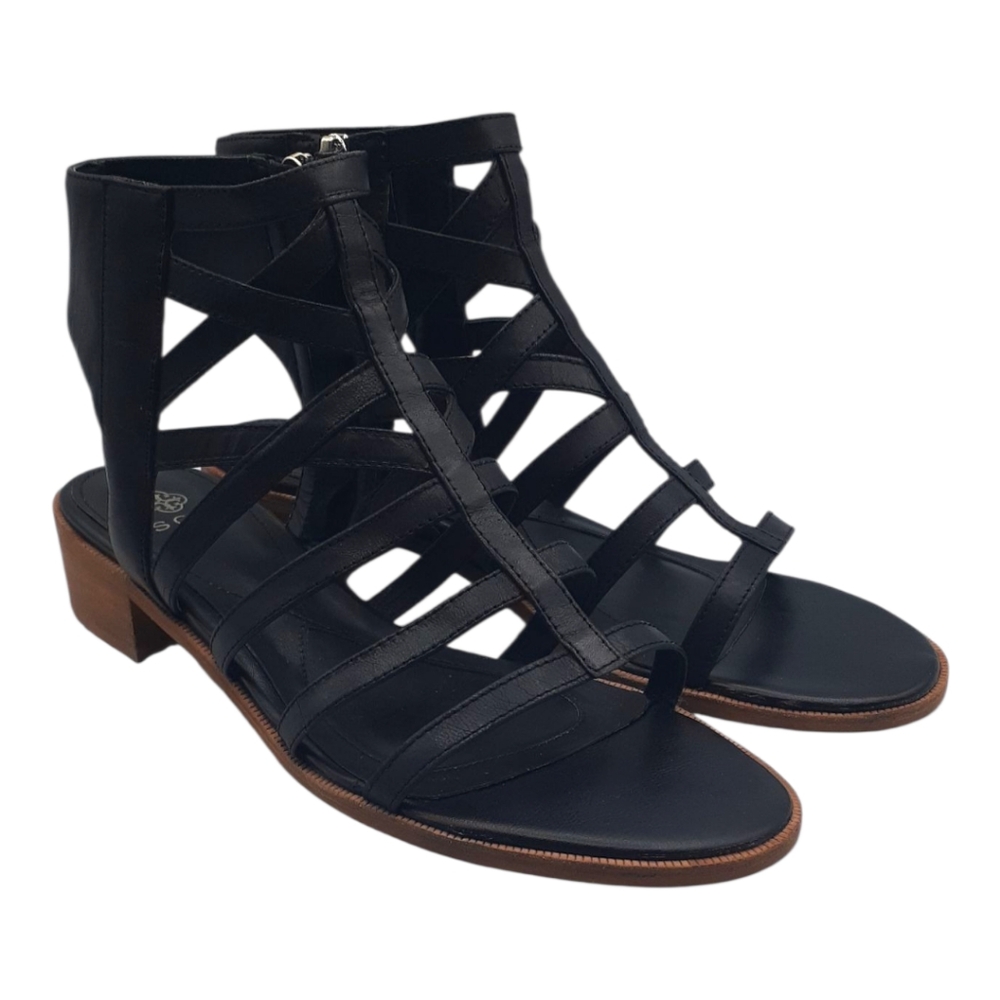 ISOLA Genuine Leather Gladiator Strappy Sandals Black Size 9 - Picture 8 of 9